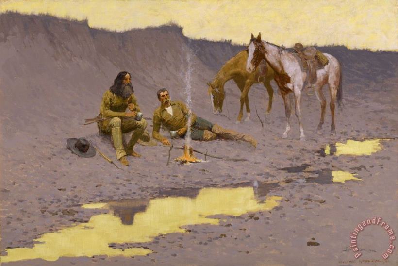 A New Year on The Cimarron painting - Frederic Remington A New Year on The Cimarron Art Print