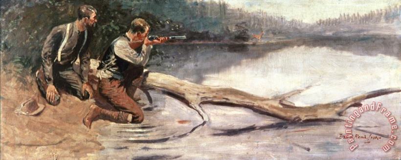 The Winchester painting - Frederic Remington The Winchester Art Print