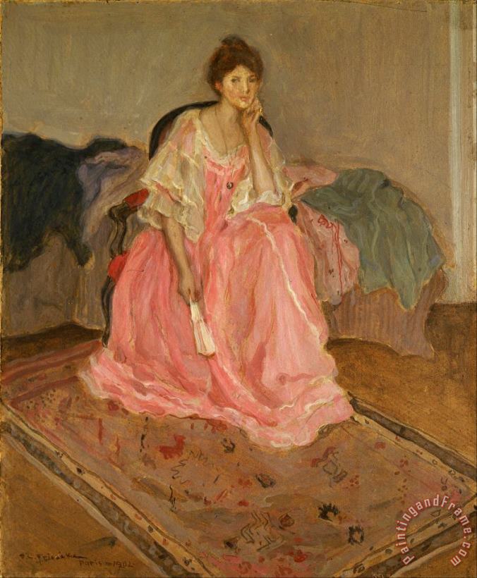 Frederick Carl Frieseke Lady in Pink Art Painting