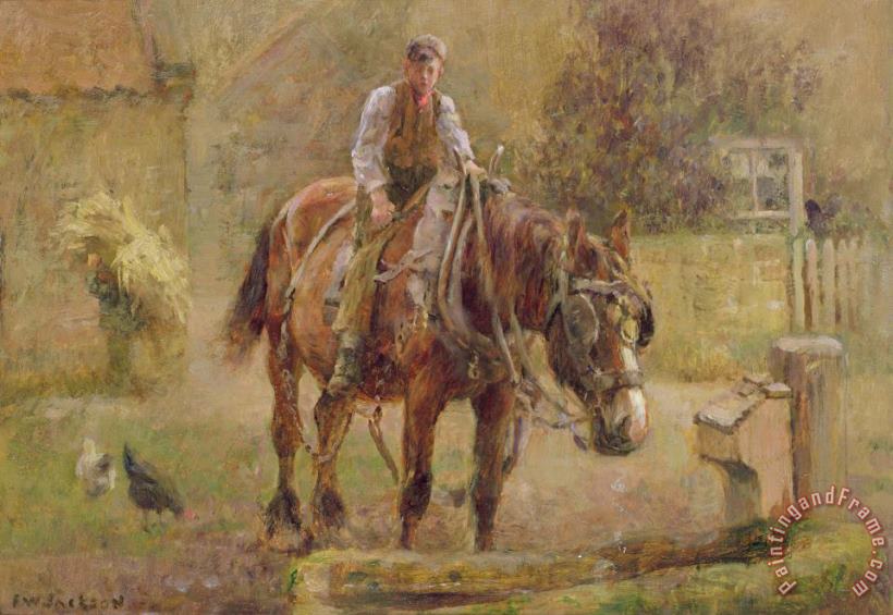 Frederick William Jackson  The Drinking Trough Art Painting