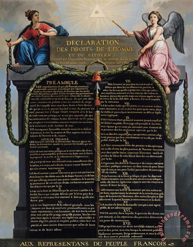 French School Declaration of the Rights of Man and Citizen Art Print