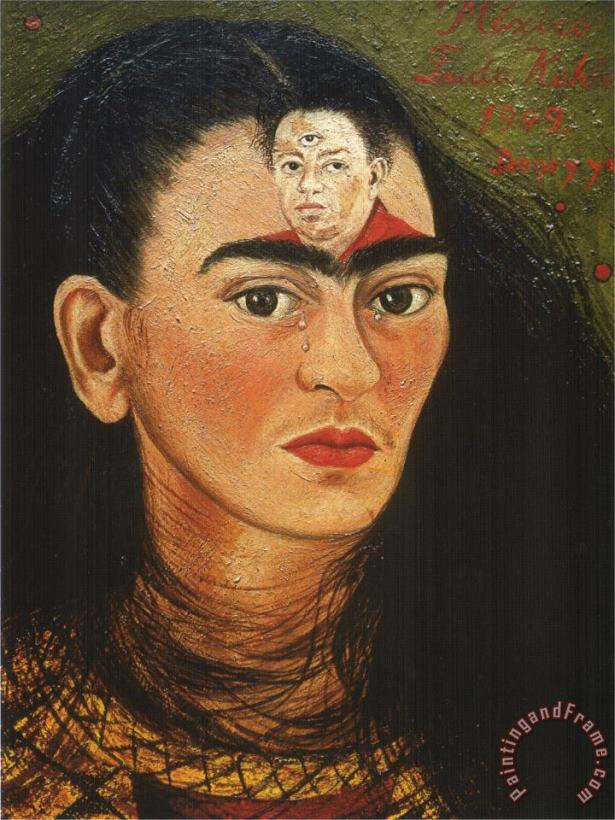Frida Kahlo Diego And I 1949 Art Print