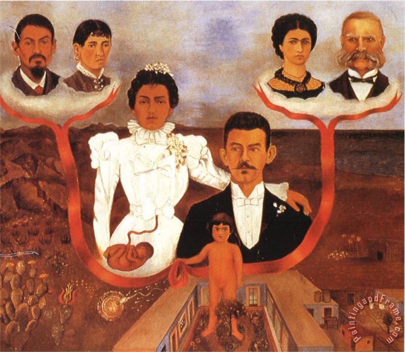 Frida Kahlo My Grandparents My Parents And Me 1936 Art Painting