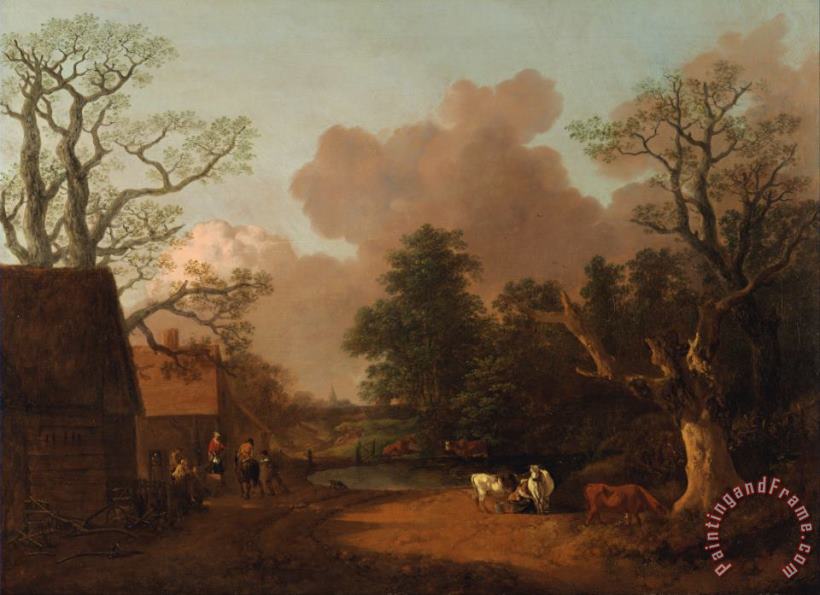 Landscape with Milkmaid painting - Gainsborough, Thomas Landscape with Milkmaid Art Print