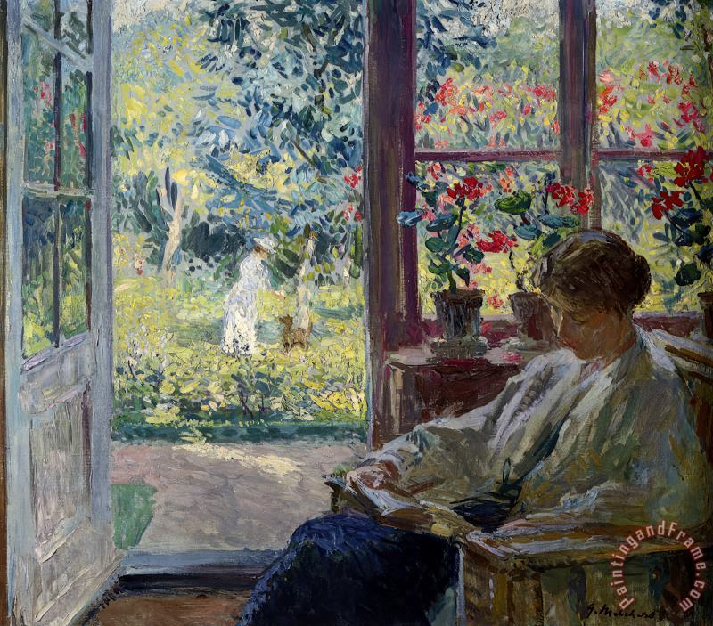Woman Reading by a Window painting - Gari Melchers Woman Reading by a Window Art Print