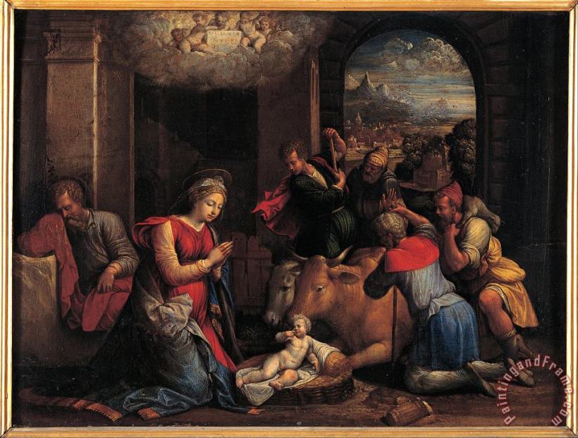 Adoration of The Sheperds painting - Garofalo Adoration of The Sheperds Art Print