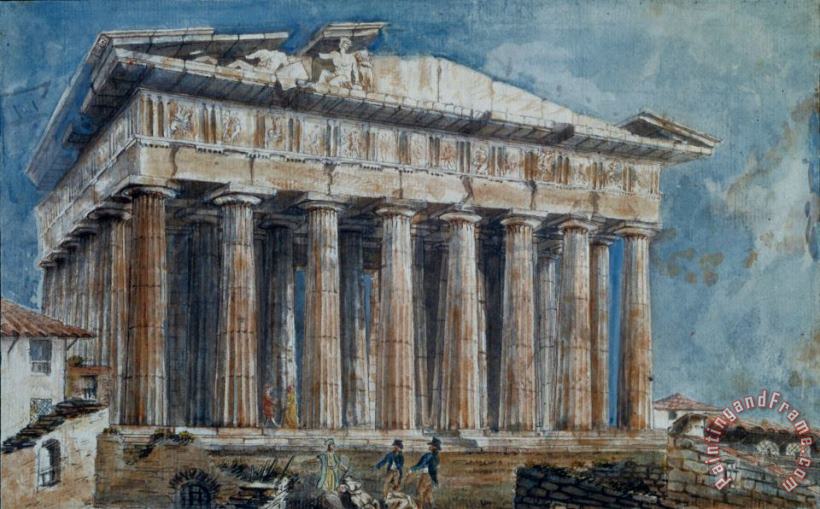 The Removal of The Sculptures From The Pediments of The Parthenon by Elgin painting - Gell Sir William The Removal of The Sculptures From The Pediments of The Parthenon by Elgin Art Print