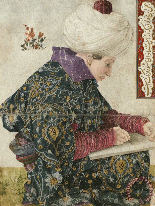 A Seated Scribe painting - Gentile Bellini A Seated Scribe Art Print