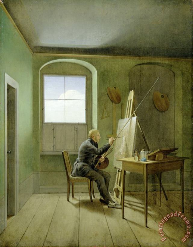 Caspar David Friedrich (1774 1840) in His Studio painting - Georg Friedrich Kersting Caspar David Friedrich (1774 1840) in His Studio Art Print