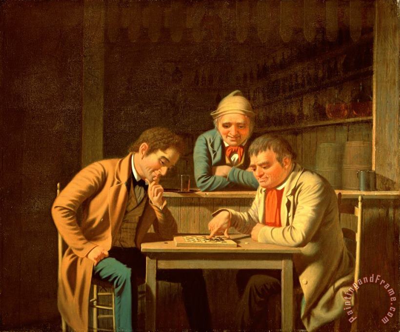 The Checker Players painting - George Caleb Bingham The Checker Players Art Print