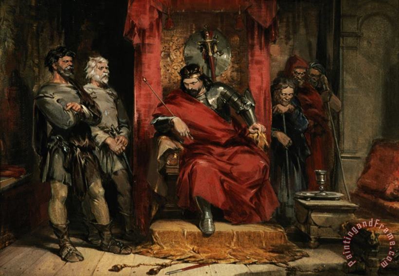 George Cattermole Macbeth instructing the Murderers employed to kill Banquo Art Painting