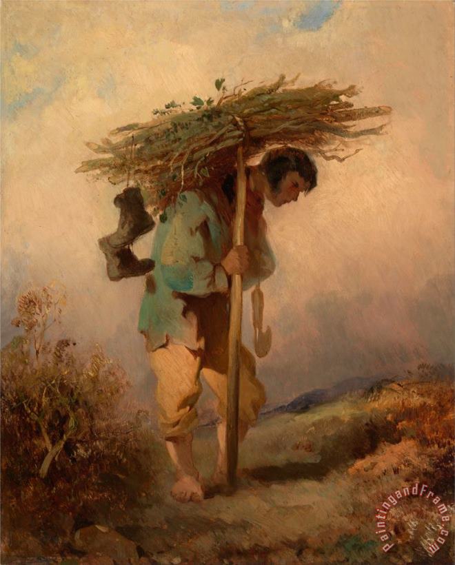 A Man Carrying Faggots painting - George Chinnery A Man Carrying Faggots Art Print