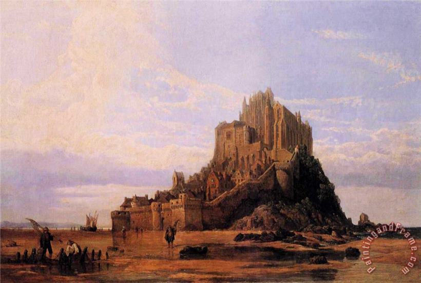 George Clarkson Stanfield Mont St. Michel, Normandy, Falling Tide Art Painting