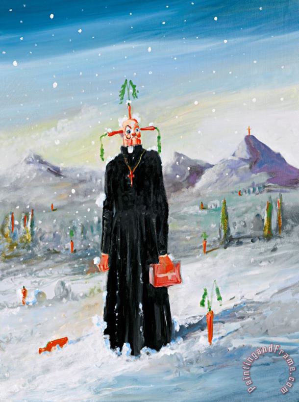 Priest in The Snow painting - George Condo Priest in The Snow Art Print