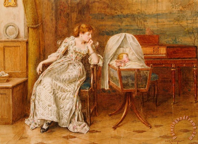 George Goodwin Kilburne An Interior With A Mother And Child Art Painting
