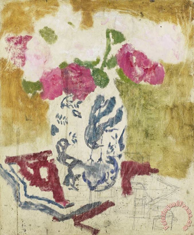George Hendrik Breitner Vase with Pink Flowers Art Print