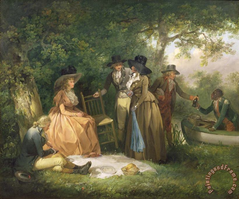 George Morland The Angler's Repast Art Painting