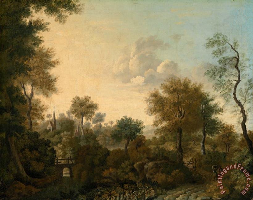 George Smith A View Supposedly Near Arundel, Sussex, with Figures in a Lane Art Painting