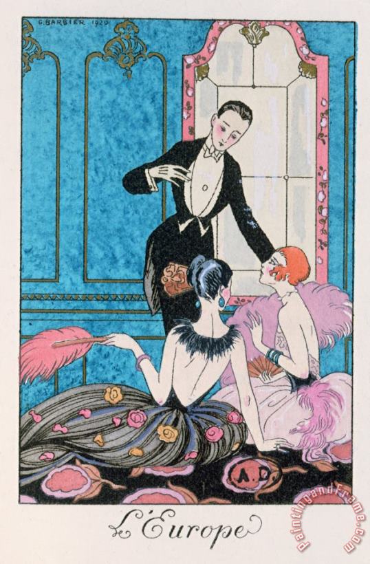 Georges Barbier 'europe' Illustration For A Calendar For 1921 Art Print