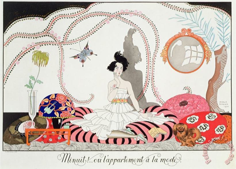 Georges Barbier Midnight Or The Fashionable Apartment 1920 Art Painting