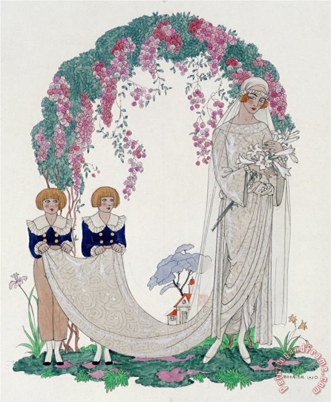 The Bride 1920 painting - Georges Barbier The Bride 1920 Art Print