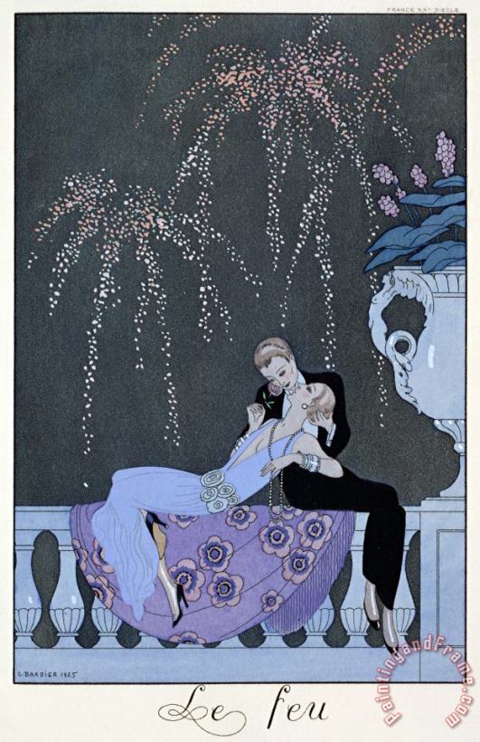 The Fire painting - Georges Barbier The Fire Art Print
