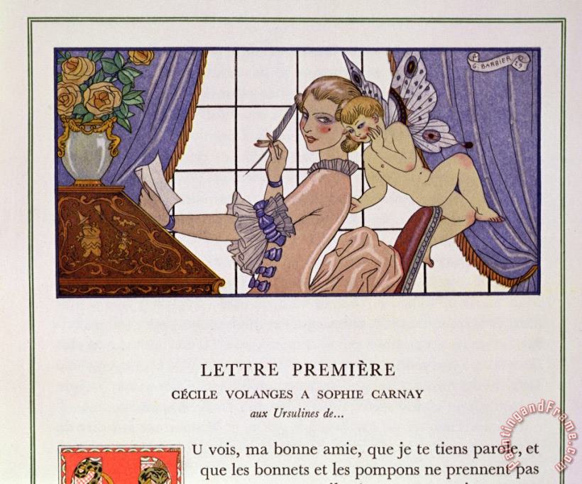 Georges Barbier The First Letter Art Painting