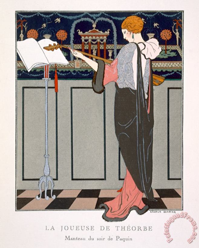 Georges Barbier The Theorbo Player Art Print