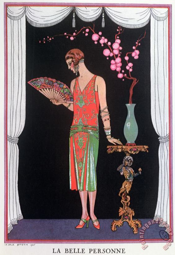 Georges Barbier Worth Evening Dress Fashion Plate From Gazette Du Bon Ton Art Print