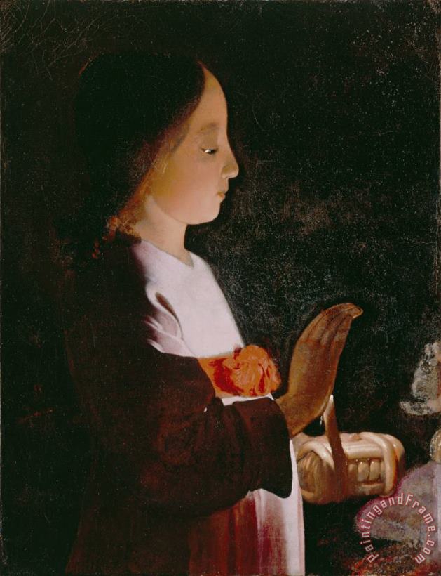Young Virgin Mary painting - Georges de la Tour Young Virgin Mary Art Print