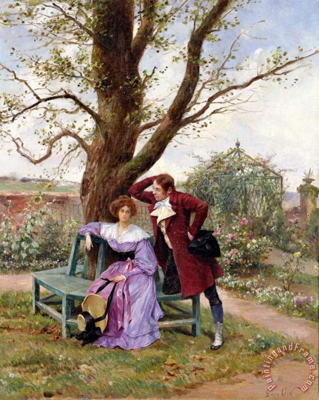 Georges Jules Auguste Cain Flirtation Art Print