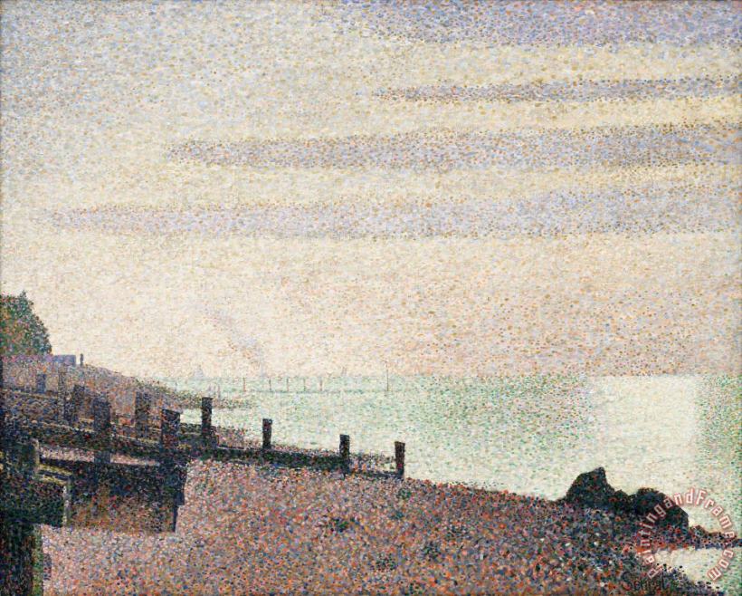 Evening, Honfleur painting - Georges Seurat Evening, Honfleur Art Print