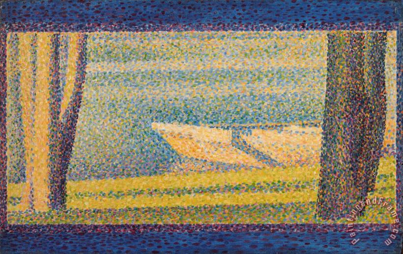 Georges Seurat Moored Boats And Trees Art Painting