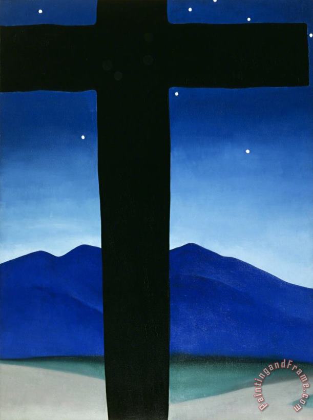 Georgia O'keeffe Black Cross with Stars And Blue, 1929 Art Painting