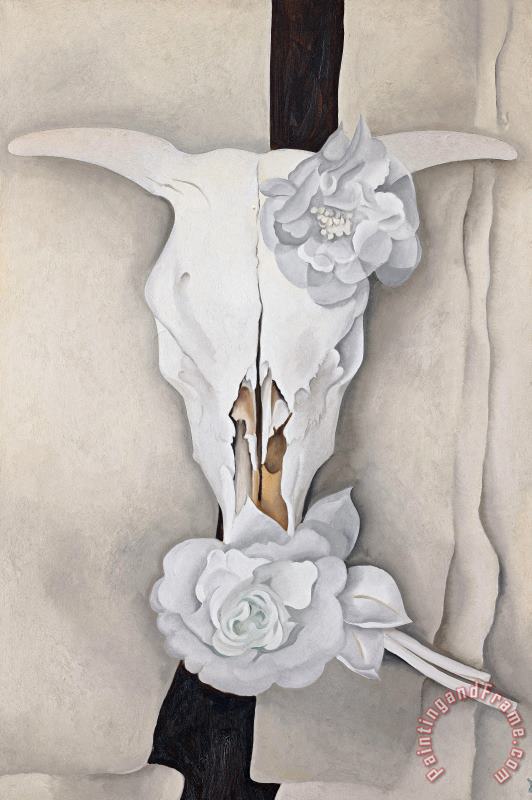Cow S Skull with Calico Roses painting - Georgia O'keeffe Cow S Skull with Calico Roses Art Print