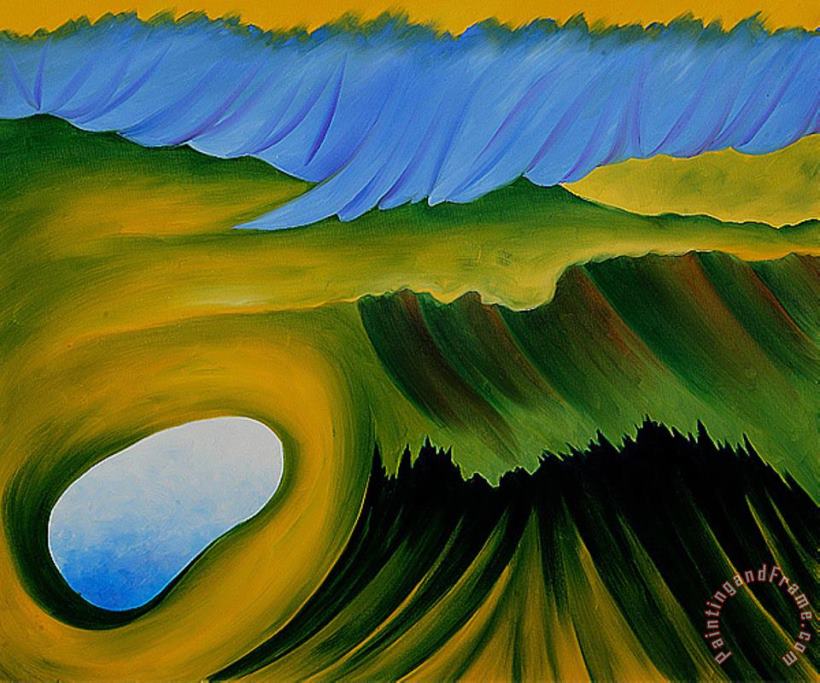 Georgia O'keeffe Mountains And Lake Art Painting