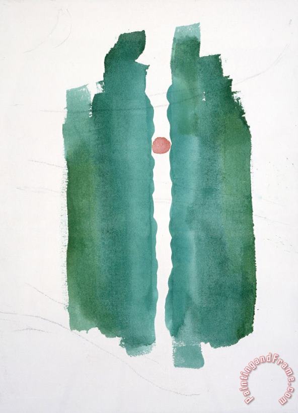 Georgia O'keeffe Untitled (abstraction Green Lines And Red Circle), 1970s Art Print