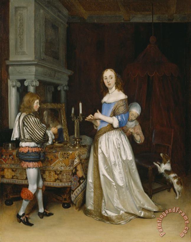 Gerard ter Borch  Lady at her Toilette Art Painting