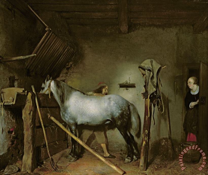 Horse in a Stable painting - Gerard Terborch Horse in a Stable Art Print