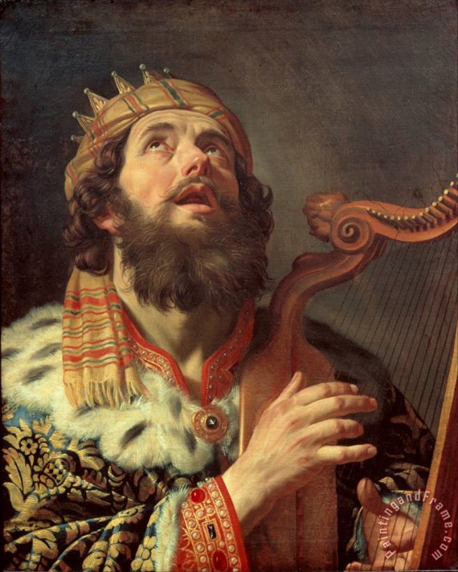 Gerard Van Honthorst King David Playing The Harp Art Print