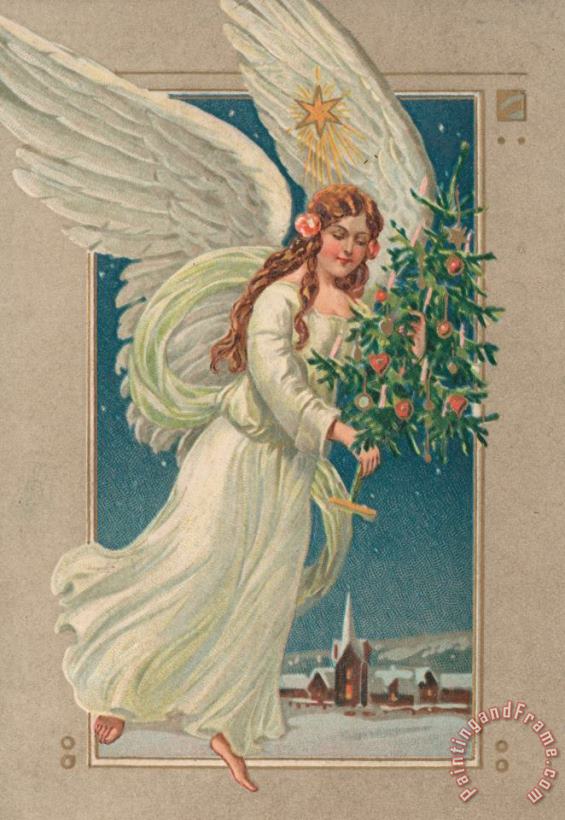 Christmas Card painting - German School Christmas Card Art Print