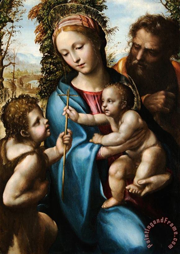 Holy Family with Young Saint John painting - Giovanni Antonio Bazzi known as 