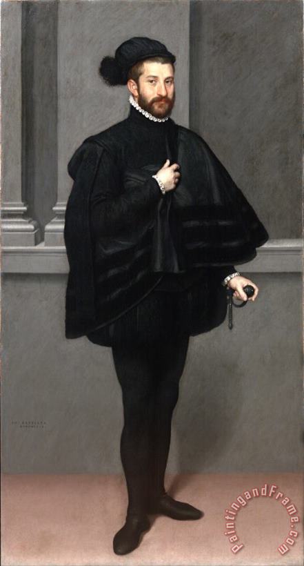 The Knight in Black painting - Giovanni Battista Moroni The Knight in Black Art Print