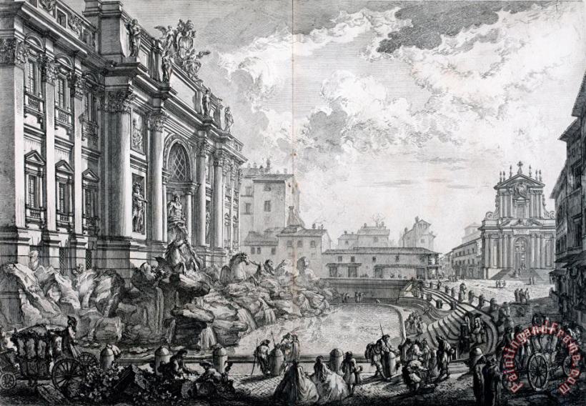 Giovanni Battista Piranesi Side View of The Trevi Fountain, Formerly The Acqua Vergine From Vedute Di Roma (views of Rome) Art Painting