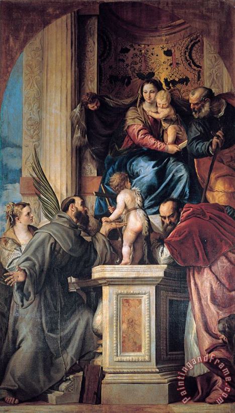 Giovanni Bonati Madonna with The Child And The Holy Ones Art Painting