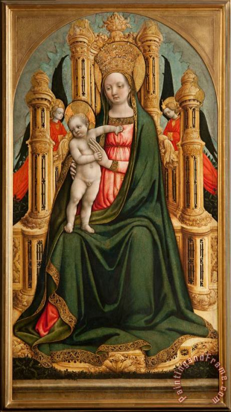 The Virgin And Child Enthroned And Two Angels painting - Giovanni d'Alemagna e Antonio Vivarini The Virgin And Child Enthroned And Two Angels Art Print