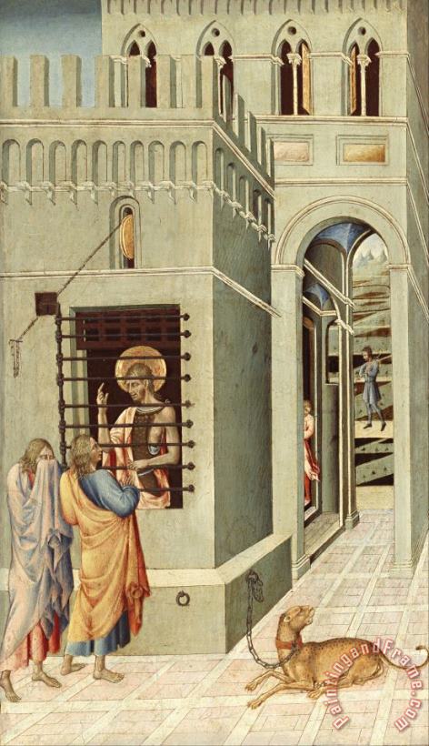 Giovanni di Paolo Saint John The Baptist in Prison Visited by Two Disciples Art Print