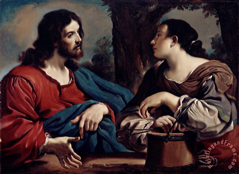 Christ and the Woman of Samaria painting - Giovanni Francesco Barbieri Guercino Christ and the Woman of Samaria Art Print