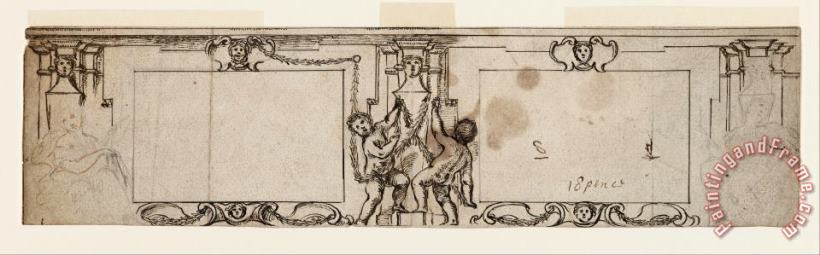 Project for Carved Panelling painting - Giovanni Francesco Romanelli Project for Carved Panelling Art Print