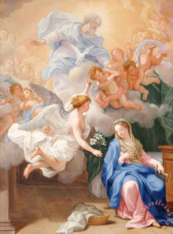The Annunciation painting - Giovanni Odazzi The Annunciation Art Print